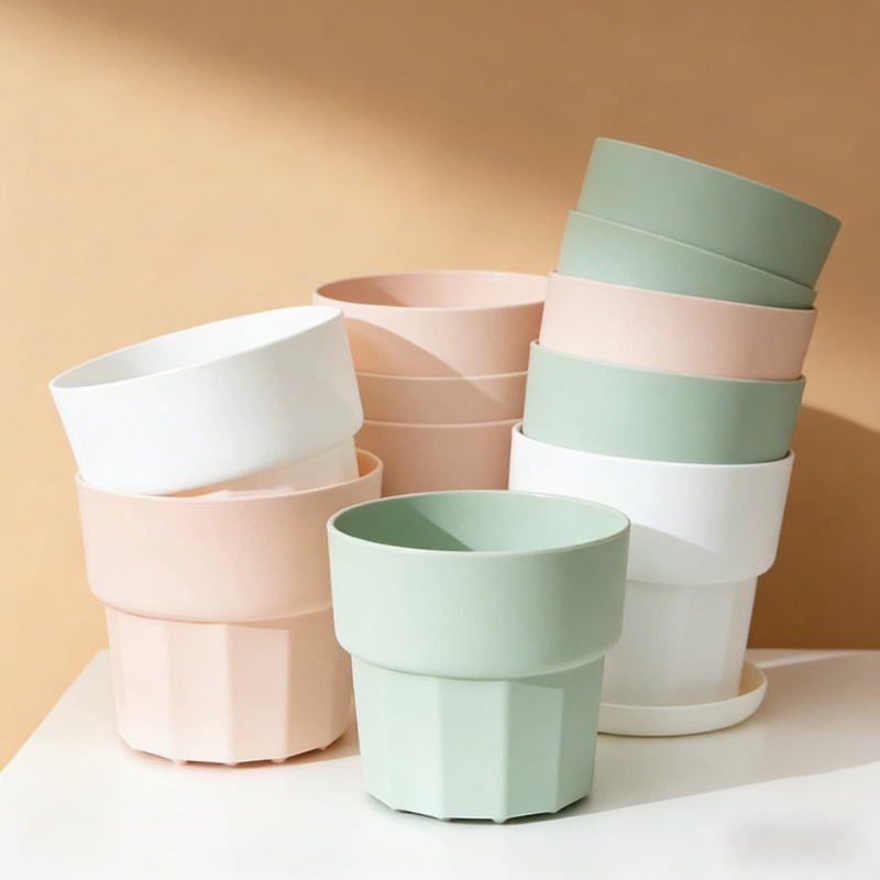 Echeveria Succulent - Kalınlaştırılmış Kırılmaz Plastik Reçine Saksı İskandinav