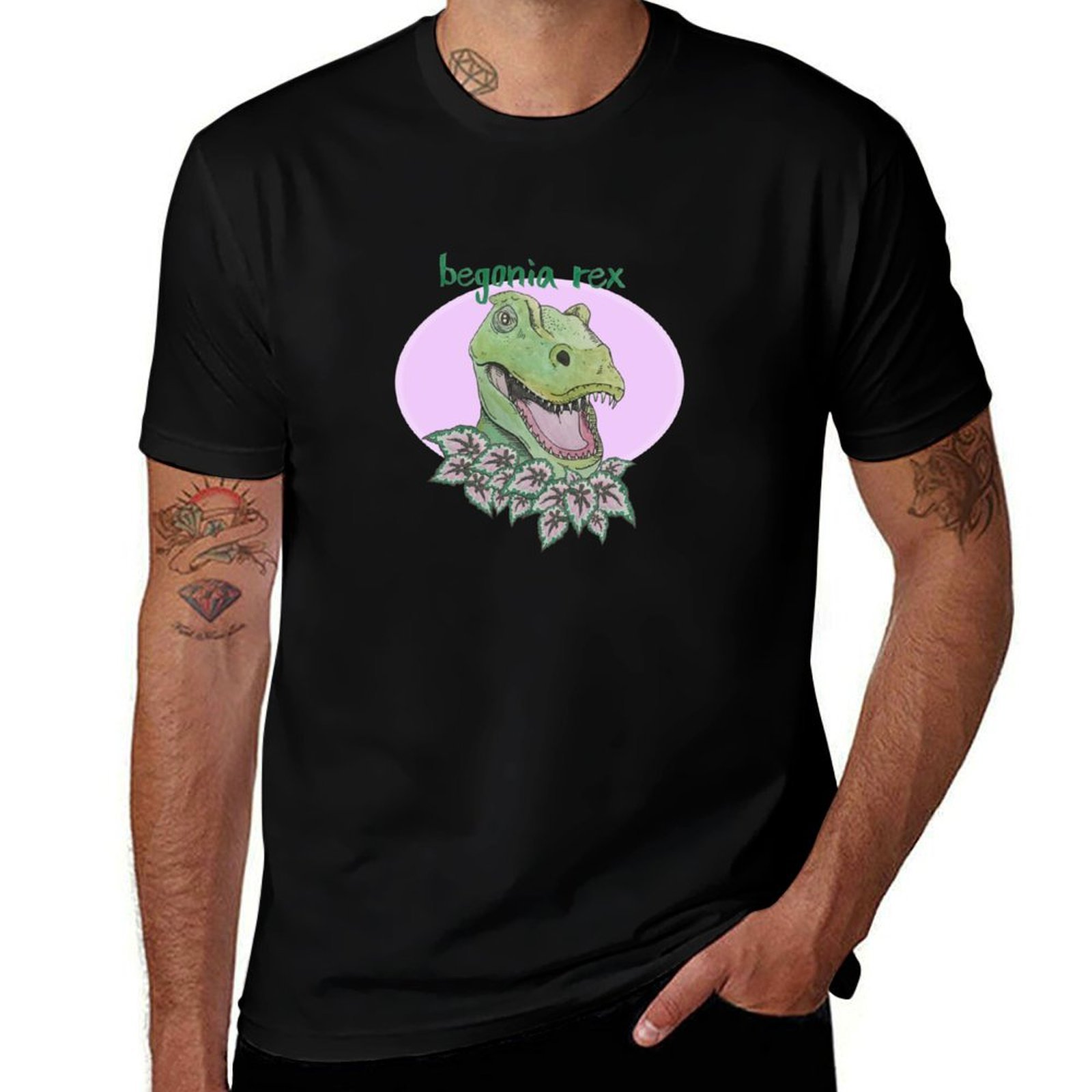 Begonia Rex - T rex begonya (pembe) Tişört Yazlık